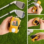 Personalised Watercolour Fashion Golf Character Name PU Leather Golf Ball Bag with Tees Holder Christmas Birthday Club Gift for Women Golf Players