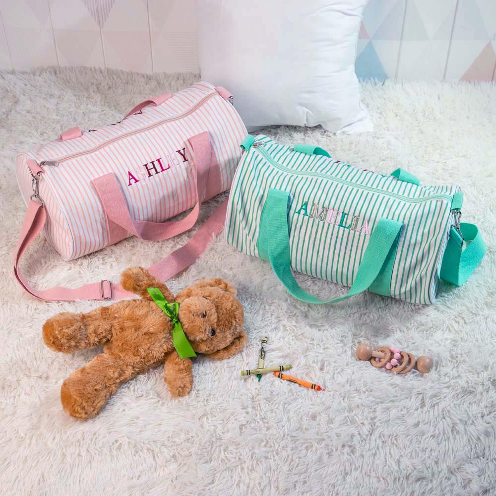 Bolsa de viaje personalizada para bebé Bolsa de viaje de fin de semana con nombre bordado Resistente al agua Gran capacidad para regalo de baby shower