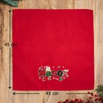 Gepersonaliseerde Kerstman Alfabet van Kerst-elementen 100% Katoenen Servet met Naam Feestelijke Tafeldecoratie Kerstcadeau voor Familie en Vrienden