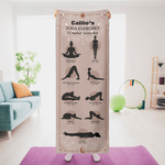 Personlig Mandala-mønster Yoga Poses Absorberende Microfiber Yoga Håndkle med navn Sportstilbehør Holiday Party Bursdagsgave til yogaelskere Kvinner