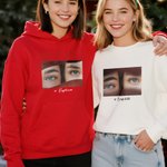 Personlig Ocean Eyes Multicolor T-shirt Sweatshirt Hoodie med text och foto Jul Födelsedag Jubileum Present till familj Vänner