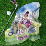 Henkilökohtainen Cartoon Golf Woman Super imukykyinen pehmeä kevyt urheilupyyhe nimellä Syntymäpäivälahja naisille Golf Loversille