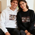 Personlig Ocean Eyes Multicolor T-shirt Sweatshirt Hoodie med text och foto Jul Födelsedag Jubileum Present till familj Vänner