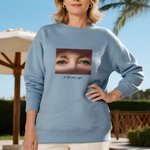 Personlig Ocean Eyes Multicolor T-shirt Sweatshirt Hoodie med text och foto Jul Födelsedag Jubileum Present till familj Vänner