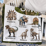 Personalized Forest Dinosaur Soft Throw Blanket with Name Home Decor Birthday Gift for Kids Dinosaur Lovers