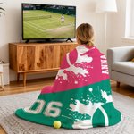 Personalisierte Fußball Handball Decke mit Namen und Nummer Haus Deko Geburtstag Weihnachten Geschenk für Sportliebhaber