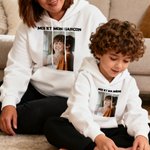 Sweat-shirt Personnalisé avec Texte et Photo Cadeau d'Anniversaire et de Noël pour Enfant Famille