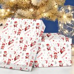 Personalized Christmas Theme Cute Santa Claus Wrapping Paper with Name Holiday Decor Christmas Gift for Family Friends