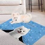 Personalized Cute 3D Cartoon Dog Multicolor Soft Throw Pet Blanket with Name Pet Birthday Adoption Anniversary Gift for Pet Lovers Owners