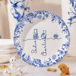 Personlig Toile De Jouy 1-7 Line Dogs Cats Ceramic Trinket Smykkeskål med navn Memorial Bursdagsgave til kvinner kjæledyrseiere