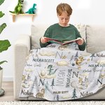 Personlig söt dinosaurie mjuk pläd filt med namn heminredning födelsedag baby shower julklapp för nyfödda barn