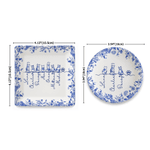 Personlig Toile De Jouy 1-7 Line Dogs Cats Ceramic Trinket Smykkeskål med navn Memorial Bursdagsgave til kvinner kjæledyrseiere