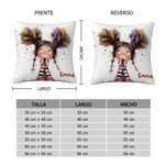 Funda de cojín personalizada con niña de dibujos animados y nombre decoración para el hogar y regalo de cumpleaños para niñas y mujeres