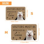 Personalized Visitors Must Be Approved By 3D Cartoon Pet Non-Slip Doormat with 1-3 Names Home Decor Birthday Gift for Dog Cat Owners Lovers