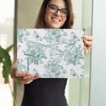 Henkilökohtainen Toile De Jouy Syntymä Flower Pad asia Suojakansi iPad nimi Päivittäinen käyttö Syntymäpäivä Vuosipäivä lahja naisille tytöille