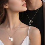 Personalizado Minimalista Cuadrado Imitación Ágata Piedra Collar con Inicial Cumpleaños Aniversario Regalo para Mujer