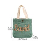 Personalized Multicolor Braided Name Corduroy Lunch Bag with Flower Animal Bow Accessory Daily Travel School Birthday Gift for Toddlers Kids