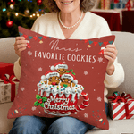 Personalized Cute Gingerbread Man Soft Throw Pillow Cover with Name Home Decor Housewarming Christmas Gift for Grandma Grandpa