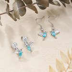 Colibrí personalizado Zircon Pendientes con piedra de nacimiento Joyería delicada Cumpleaños Aniversario Regalo de Navidad para las mujeres