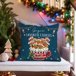 Personalized Cute Gingerbread Man Soft Throw Pillow Cover with Name Home Decor Housewarming Christmas Gift for Grandma Grandpa