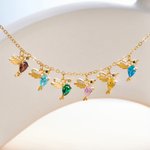 Gepersonaliseerde familie kolibrie armband met geboortesteen Dainty sieraden verjaardag verjaardag kerstcadeau voor vrouwen