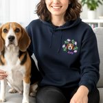 Spersonalizowana twarz zwierzęcia Zdjęcie Narodziny Kwiat Miękka koszulka Bluza z kapturem z haftowanym imieniem Urodziny Boże Narodzenie Prezent dla miłośników zwierząt