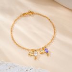 Gepersonaliseerde familie kolibrie armband met geboortesteen Dainty sieraden verjaardag verjaardag kerstcadeau voor vrouwen