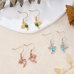 Colibrí personalizado Zircon Pendientes con piedra de nacimiento Joyería delicada Cumpleaños Aniversario Regalo de Navidad para las mujeres