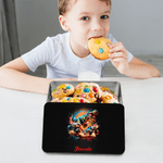 Personalized Dinosaur Off-Road Vehicle Food Grade Metal Biscuit Tin Box with Name Birthday Christmas Gift for Kids