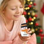 Personalized Cute 1-10 Snowmen Decoration with Name and Wooden Base Home Decor Christmas Gift for Family
