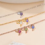 Gepersonaliseerde familie kolibrie armband met geboortesteen Dainty sieraden verjaardag verjaardag kerstcadeau voor vrouwen