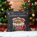 Personalized Cute Gingerbread Man Soft Throw Pillow Cover with Name Home Decor Housewarming Christmas Gift for Grandma Grandpa