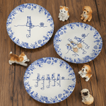 Personlig Toile De Jouy 1-7 Line Dogs Cats Ceramic Trinket Smykkeskål med navn Memorial Bursdagsgave til kvinner kjæledyrseiere