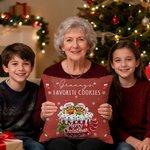 Personalized Cute Gingerbread Man Soft Throw Pillow Cover with Name Home Decor Housewarming Christmas Gift for Grandma Grandpa