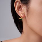 Colibrí personalizado Zircon Pendientes con piedra de nacimiento Joyería delicada Cumpleaños Aniversario Regalo de Navidad para las mujeres