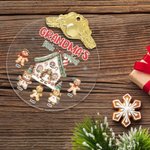 Personlig Snowflake Gingerbread Men House Glass hengende ornament med navn og tekst Tre dekorasjon Morsom julegave til familievenn