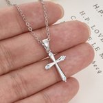Personalizada Cruz 4 Birthstones Collar Dainty Joyería Bautizo Religioso Cumpleaños Regalo para Cristianos Mujeres