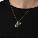 Personalizado Minimalista Cuadrado Imitación Ágata Piedra Collar con Inicial Cumpleaños Aniversario Regalo para Mujer