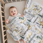 Personlig söt dinosaurie mjuk pläd filt med namn heminredning födelsedag baby shower julklapp för nyfödda barn