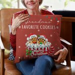Personalized Cute Gingerbread Man Soft Throw Pillow Cover with Name Home Decor Housewarming Christmas Gift for Grandma Grandpa