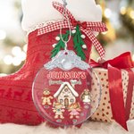 Personlig Snowflake Gingerbread Men House Glass hengende ornament med navn og tekst Tre dekorasjon Morsom julegave til familievenn