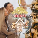 Personlig Snowflake Gingerbread Men House Glass hengende ornament med navn og tekst Tre dekorasjon Morsom julegave til familievenn