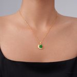 Collana personalizzata con stella di luna crescente in zircone e pietra di nascita a forma di cuore Squisiti gioielli Regalo di Natale e compleanno per ragazza e donna