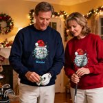 Personalized Christmas Hat Sports Ball Multicolour Adult T-shirt Sweatshirt Hoodie with Name Christmas Team Day Gift for Family Friends