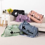 Sac de Voyage Grande Capacité Personnalisé avec Nom Style d'Équitation Sac à Bandoulière avec Multi-Poches Cadeau Anniversaire pour Amoureux de Cheval