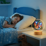 Camión Dinámico Personalizado Dinosaurio LED Luz de Noche con Nombre y Base de Madera Decoración del Hogar Regalo de Cumpleaños para Niños