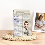 Personalized Cartoon Character Retro Library Card Portable Kindle Case with Name and Hand Strap Christmas Birthday Gift for Book Lovers Bookworms