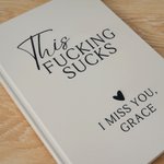 Personalized This Fucking Sucks A5 Grief Journal Notebook with Text Daily Memorial Bereavement Gift for Loss of Dad Mom Wife Husband