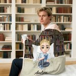 Couverture à capuche personnalisée avec nom pour bibliothèque Cadeau d'anniversaire pour les amoureux des livres