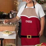 Personalised Adjustable Waterproof Santa Claus Belt Apron with Name Kitchen Wear Cooking Baking Christmas Gift for Baker Family